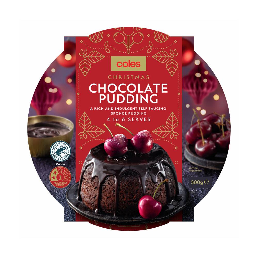 Coles Christmas Chocolate Pudding Large