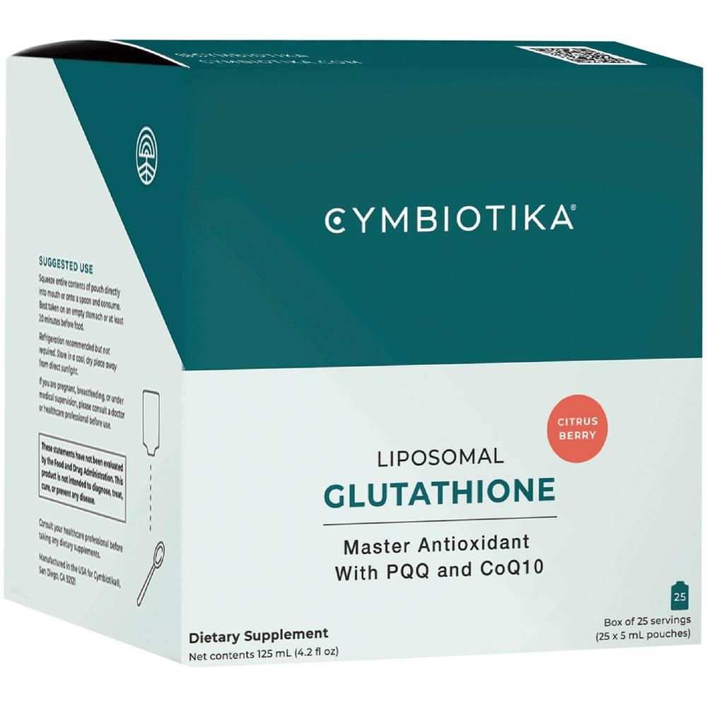 Cymbiotika, Llc Liposomal Glutathione packs - Antioxidant With Pqq & Coq-10 - Citrus Berry (25 ct)