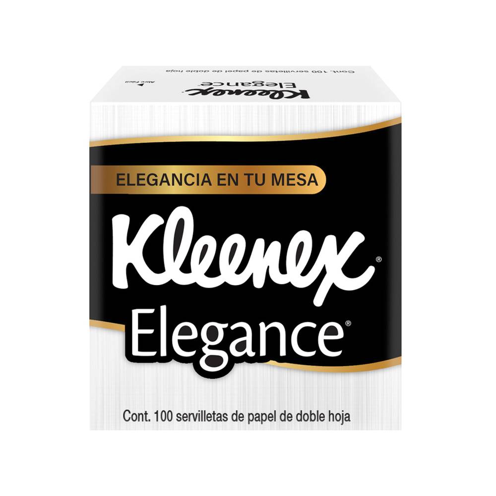 Kleenex · Elegance servilletas de papel doble hoja, 39x38.7 cm (100 un)