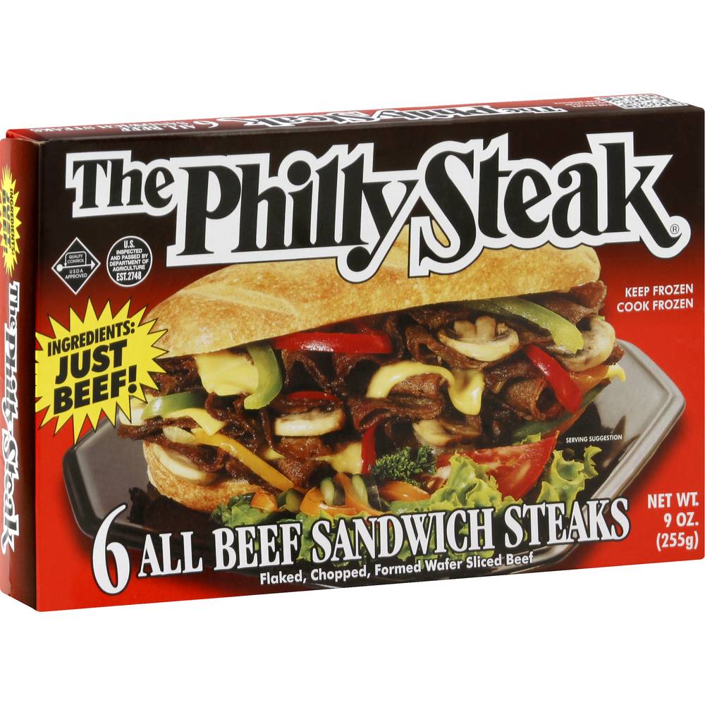 The Philly Steak All Beef Sandwich Steaks (9 oz)