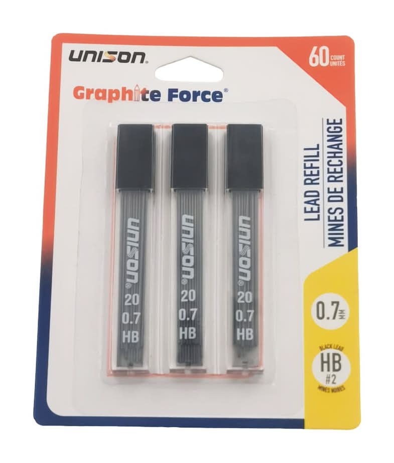 Unison Mines De Rechange Pencil Lead Refills 0.7 mm (60 ct)