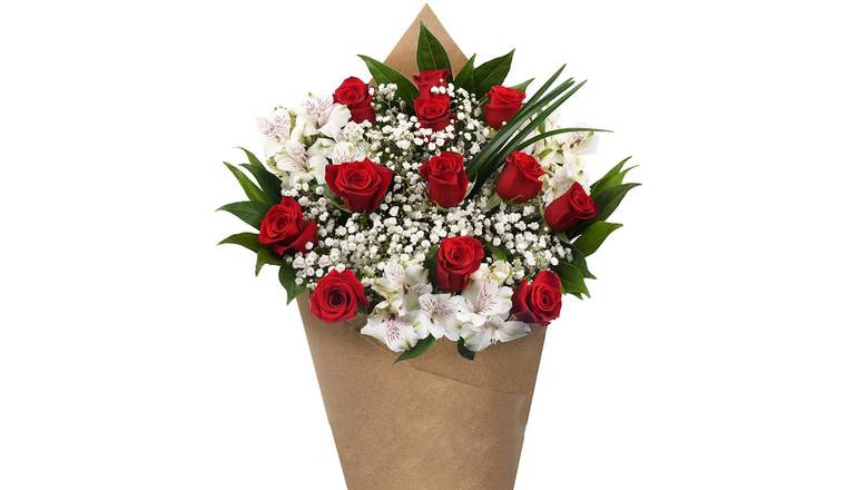 Premium Dozen Rose Bouquet -  Red
