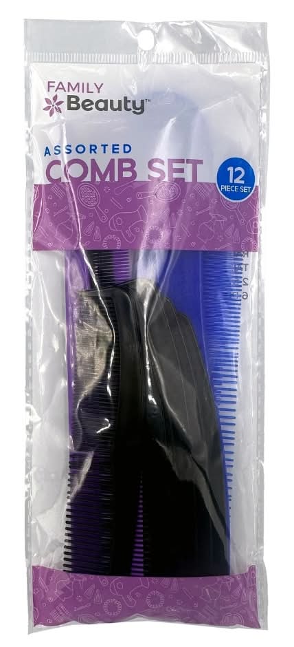 Family Beauty Comb Set, Assorted (12 ct)