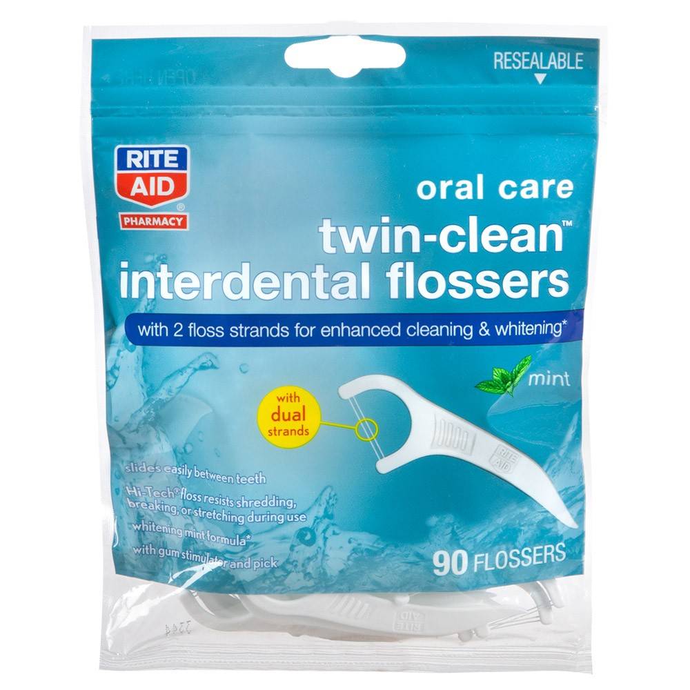 Rite Aid Oral Care Twin Clean Interdental Flossers (90 ct)