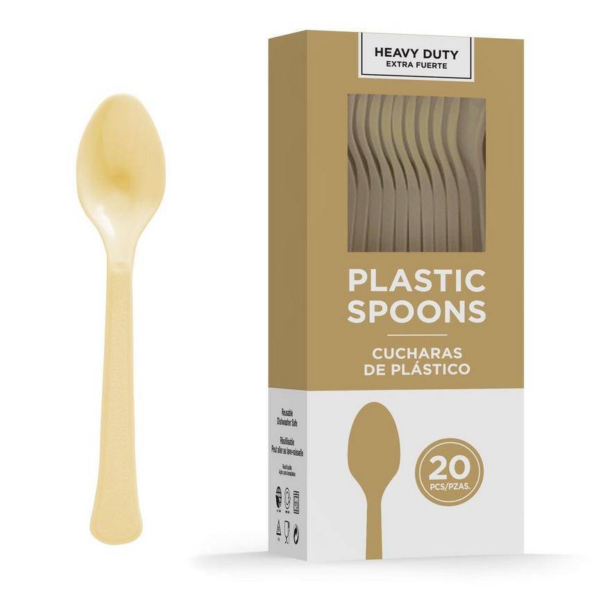 Party City Heavy-Duty Plastic Spoons (gold)