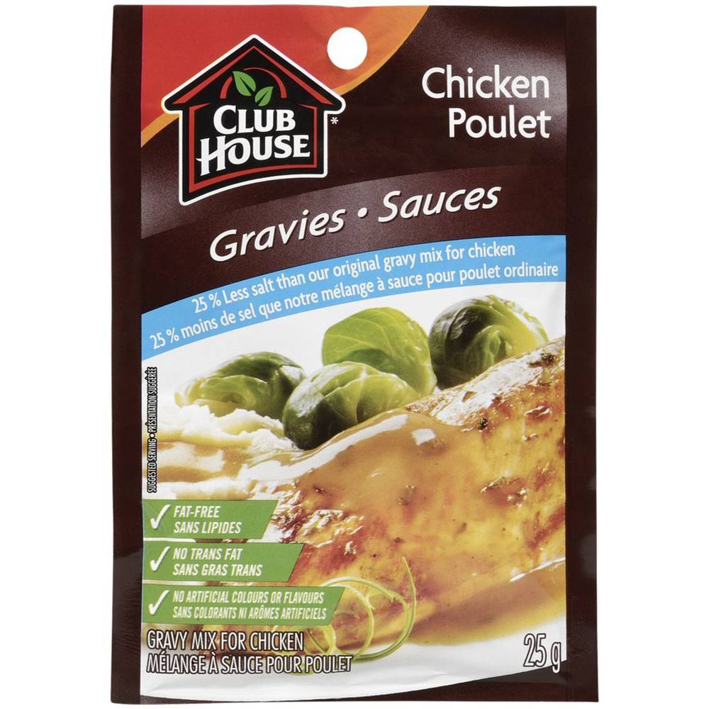 Club House Chicken Gravy Mix, 25% Less Salt (25 g)