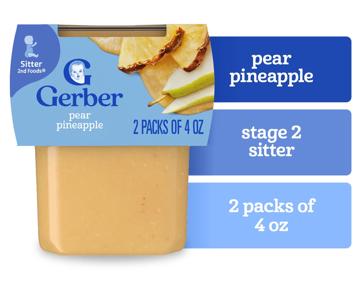 Gerber 2Nd Foods Sitter Pear Pineapple Baby Food (8 oz)