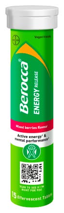 Berocca Mixed Berries, Energy Release Effervescent Tablets (15 pack)