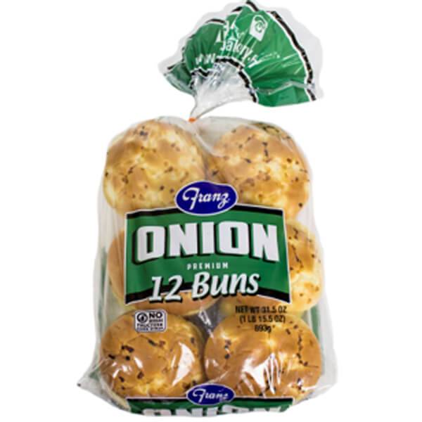 Franz Bakery 4.5 Inch Onion Hamburger Buns