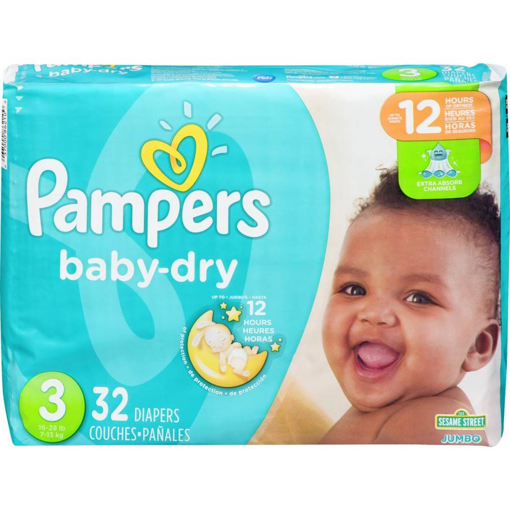 Pampers Baby Dry Diapers, Size 3 (32 ct)
