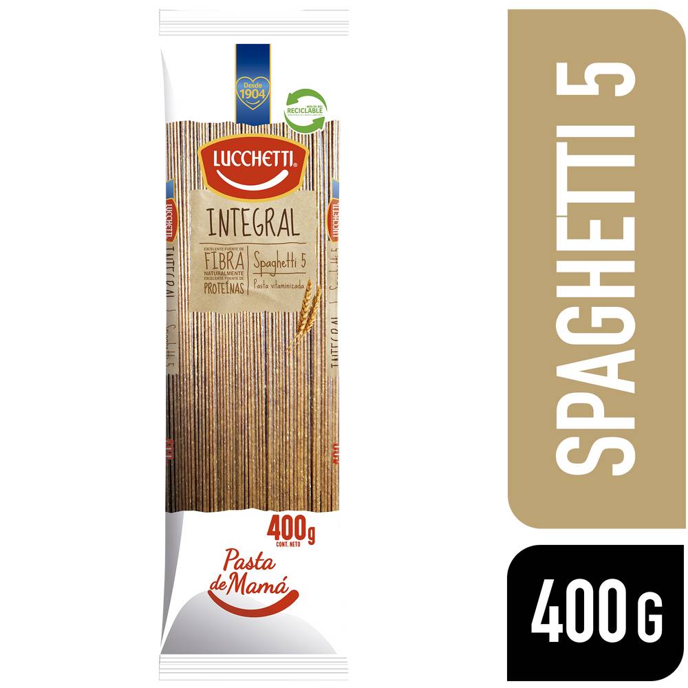 Lucchetti spaghetti n° 5 integral (bolsa 400 g)