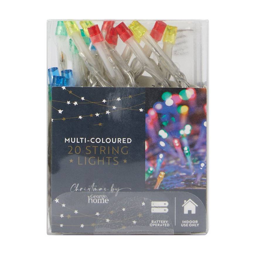 George Home Multi Coloured String Lights (20 pack)