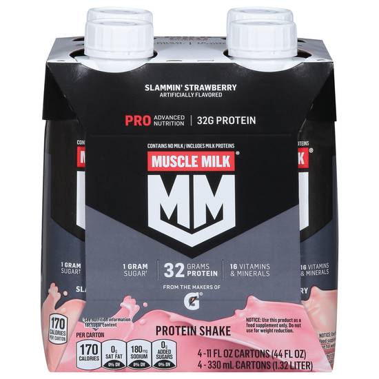 Muscle Milk Pro Series Non-Dairy Protein Shake (4 ct , 11 fl oz) ( strawberry)