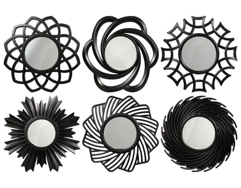 Special Moments Decorative Circle Mirrors, 9.75 in, Black