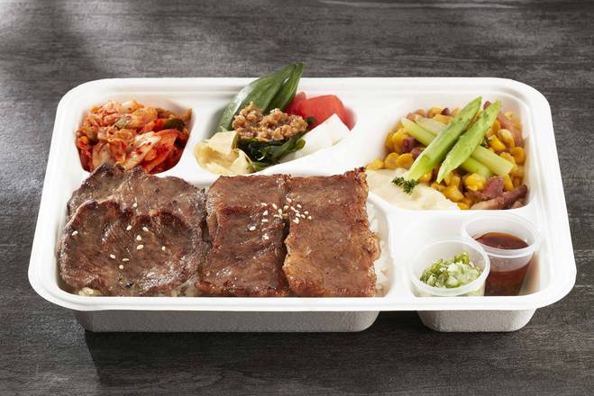 澳洲熟成冷藏牛舌與上等牛五花便當 Australian Exclusive Chilled Beef Tongue & Premium Wagyu Karubi Bento