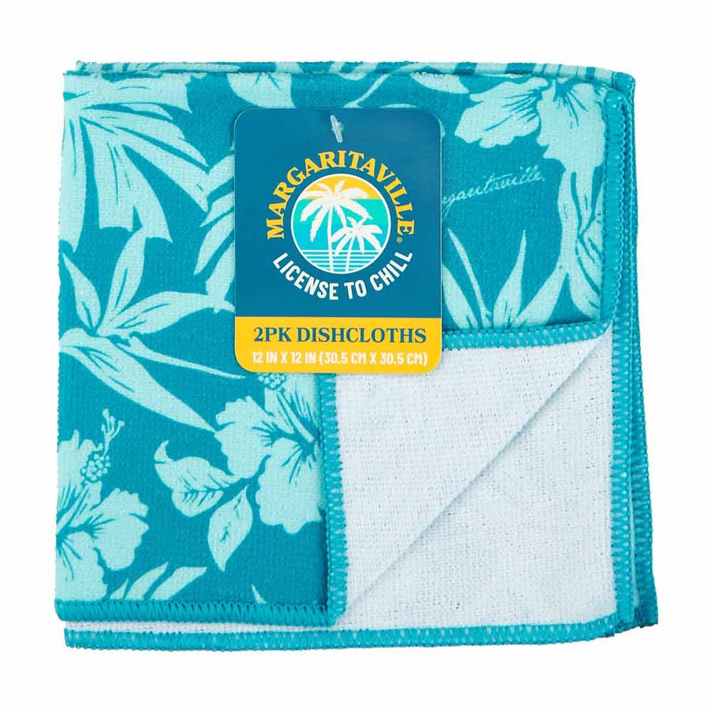Margaritaville Pineapple & Cocktail Printed Square Dishcloths 2 Ct