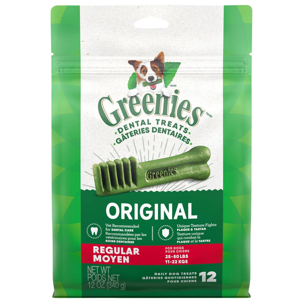 Greenies Original Regular Moyen Dental Dog Treats (12 oz)