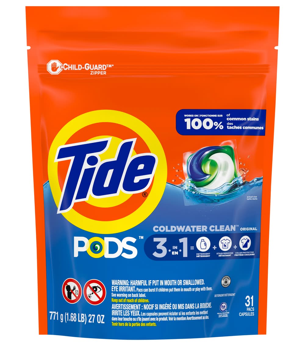 Tide Pods Original 3 in 1 Detergent Capsules (25 oz, 31 ct)