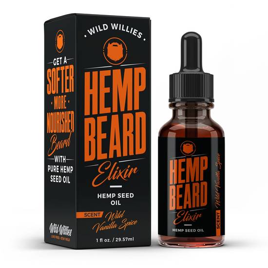 Wild Willies Hemp Beard Elixir in Wild Vanilla Spice, 1 OZ
