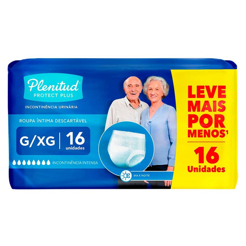 Plenitud roupa íntima descartável protect plus (g/xg)(16 un)