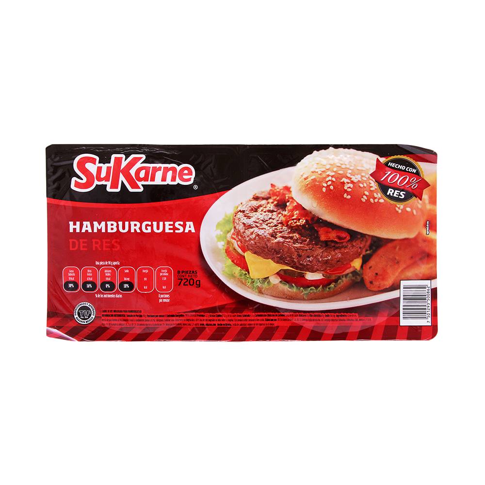Sukarne hamburguesa de res (8 un)