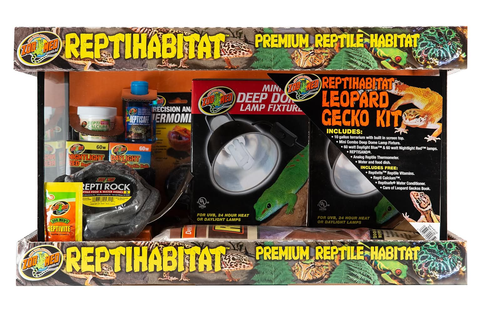 Zoo Med Leopard Gecko ReptiHabitat Terrarium Kit (Size: 20\"L X 10\"W X 12\"H)