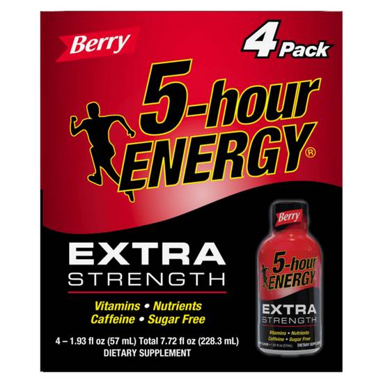 5 Hour Energy Extra Strength Berry 1.93oz 4-Pack
