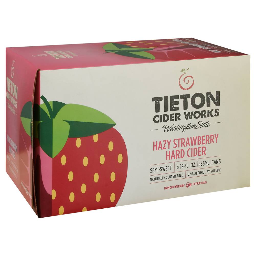 Tieton Cider Works Hazy Domestic Strawberry Hard Cider (6 ct, 12 fl oz)