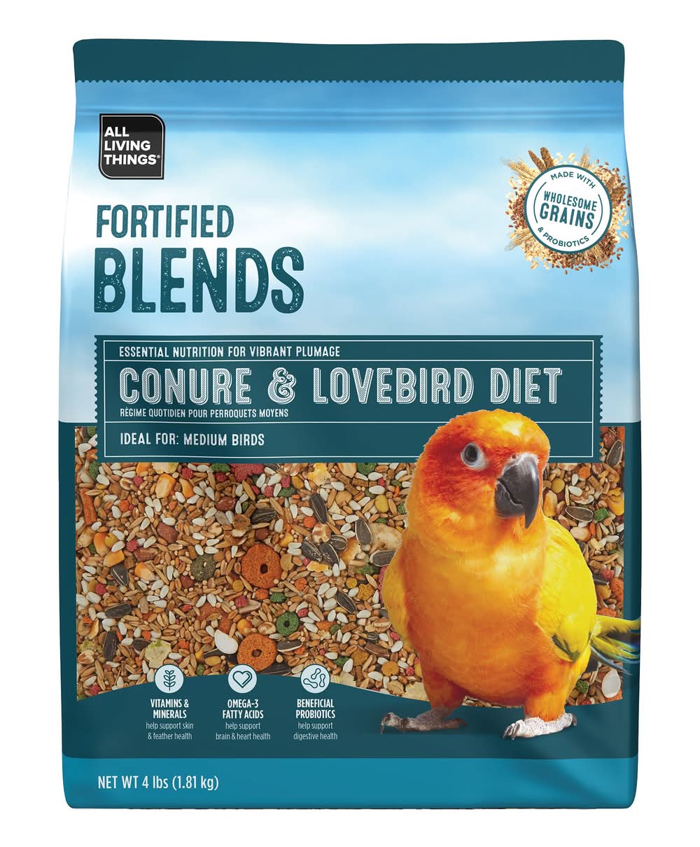 All Living Things® Fortified Conure Bird Food (Color: Assorted, Size: 4 Lb)