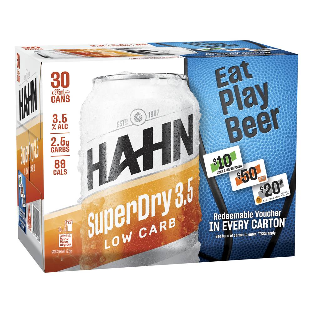 Hahn Super Dry 3.5 Block Can 375mL X 30 pack