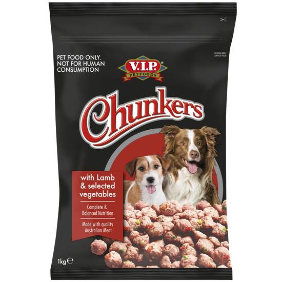 V.i.p Chunkers Adult Chilled Fresh Dog Food Lamb & Veges Meatball 1kg