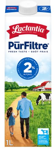 Lactantia pūrfiltre lait partiellement écrémé 2% m.g - pūrfiltre partly skimmed milk 2% m.f (1 l)