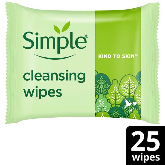 Simple Kind to Skin Biodegradable Facial Cleansing Make-Up Remover Wipes 25pc