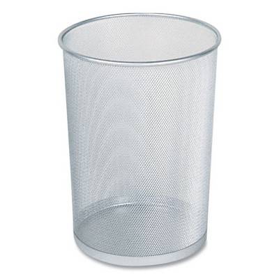 Rubbermaid Commercial Steel Mesh Wastebasket, 5 gal, Steel Mesh, Silver