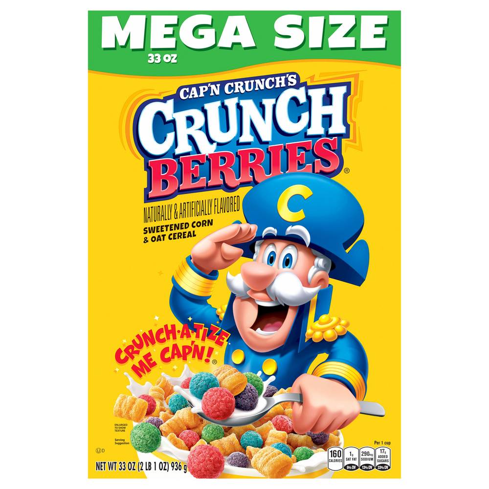 Cap'n Crunch Mega Size Crunch Berries Cereal (33 oz)