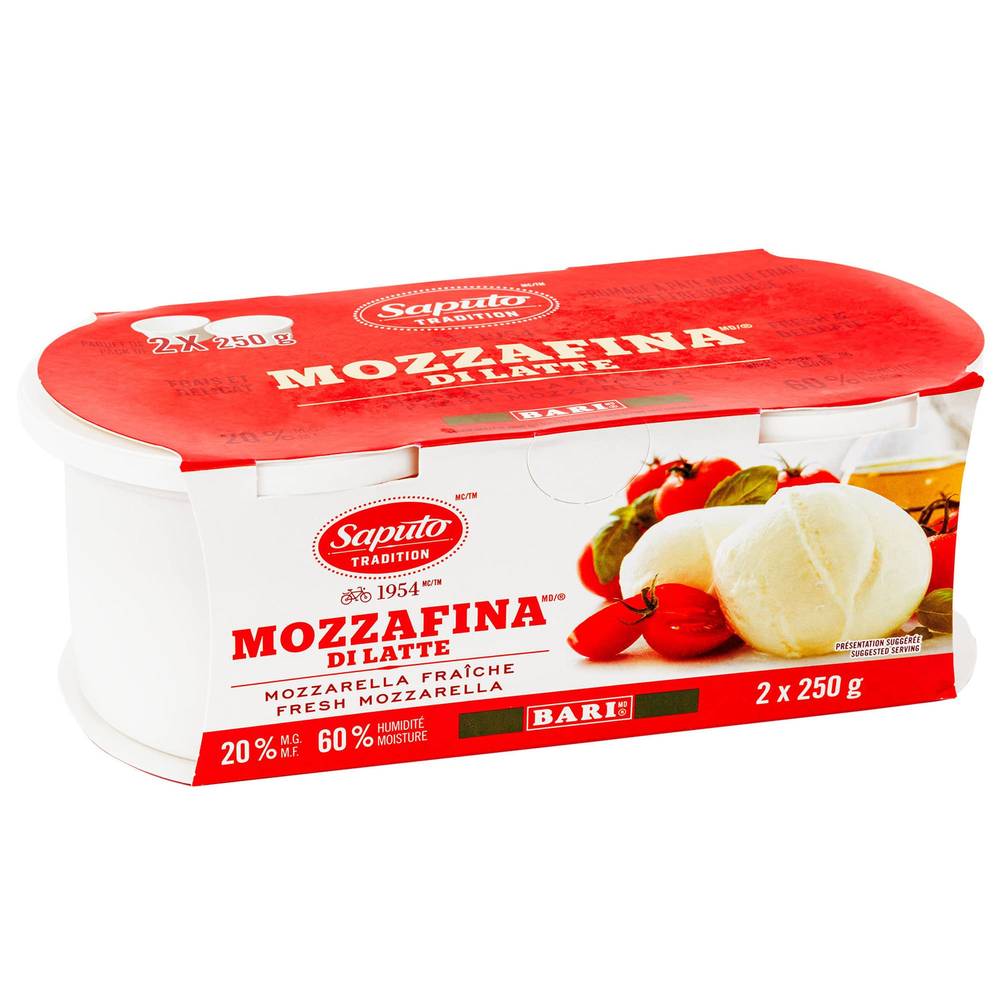 Saputo Mozzarella Fraîche - Fresh Mozzarella (2 x 250 g) (Mozzafina de Latte)
