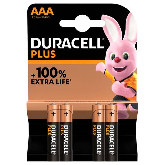 Duracell Plus Piles Alcalines AAA x4