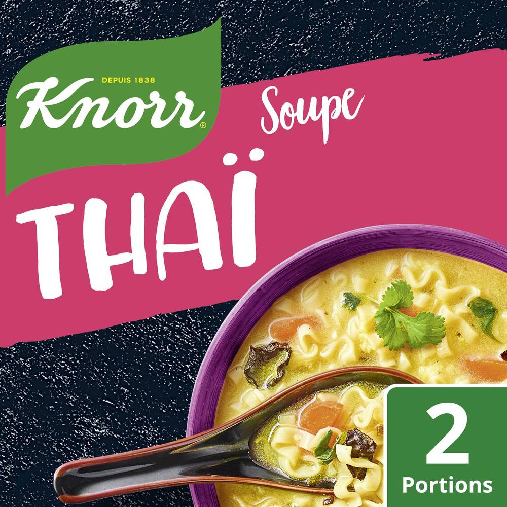 Soupe déshydratée Thaï nouilles champignons pousses de soja  KNORR - le sachet de 69 g