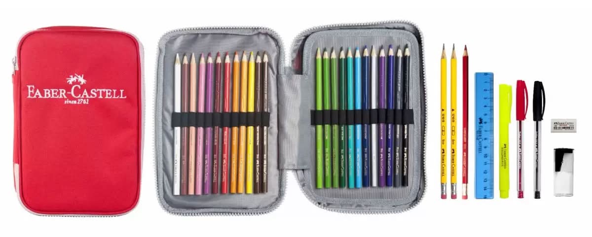 Faber-Castell · Estuche escolar de dibujo y escritura (34 un)