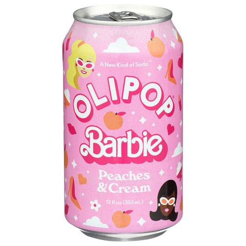 Olipop Barbie Sparkling Tonic (12 fl oz) (peaches-cream)