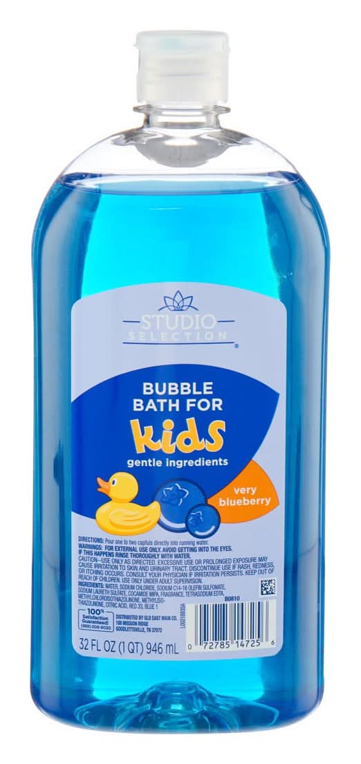 Studio Selection Bubble Bath For Kids, Blueberry (32 fl oz)