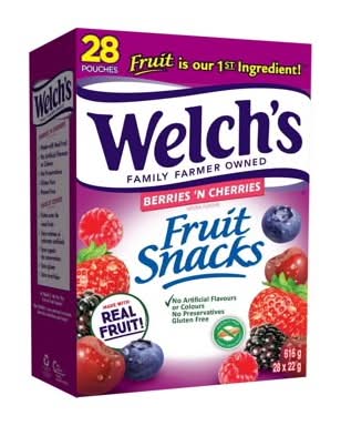 Welch's Berries 'N Cherries Snacks, Fruit (28 x 22 g)