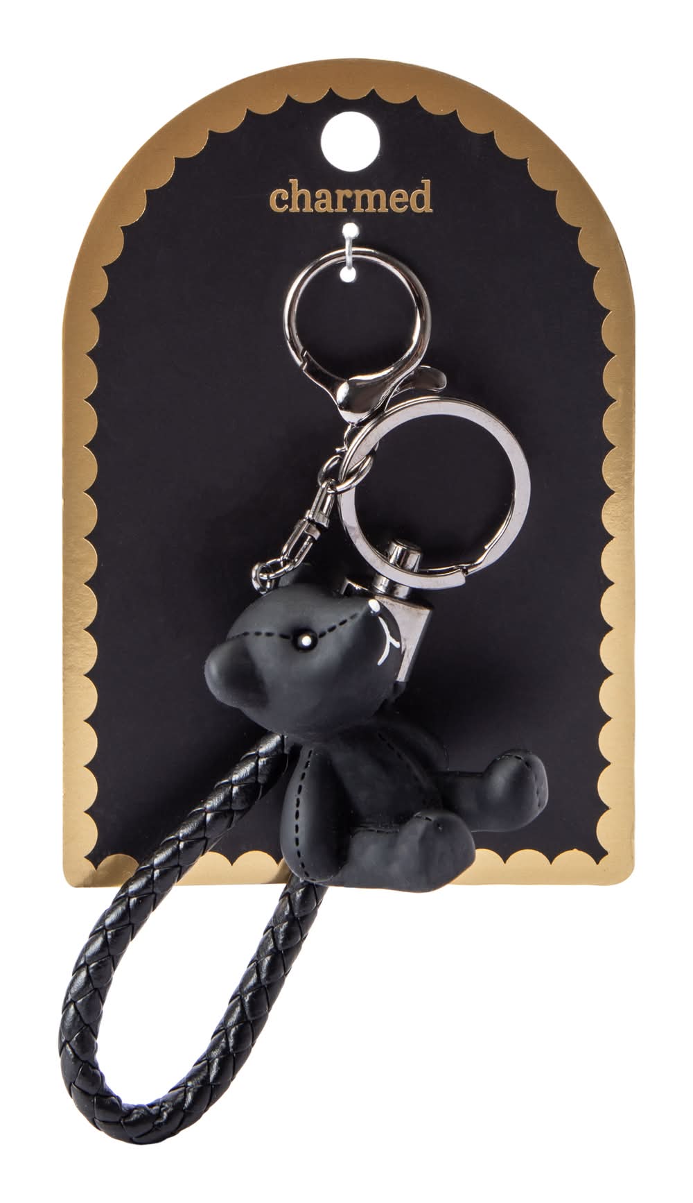 Charmed Black Bear Charm Key Ring Black