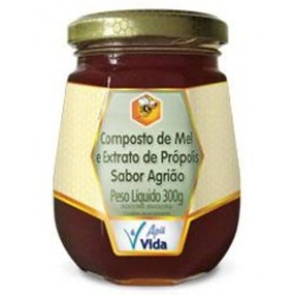 Apis vida composto de mel e extrato de própolis sabor agrião (300g)