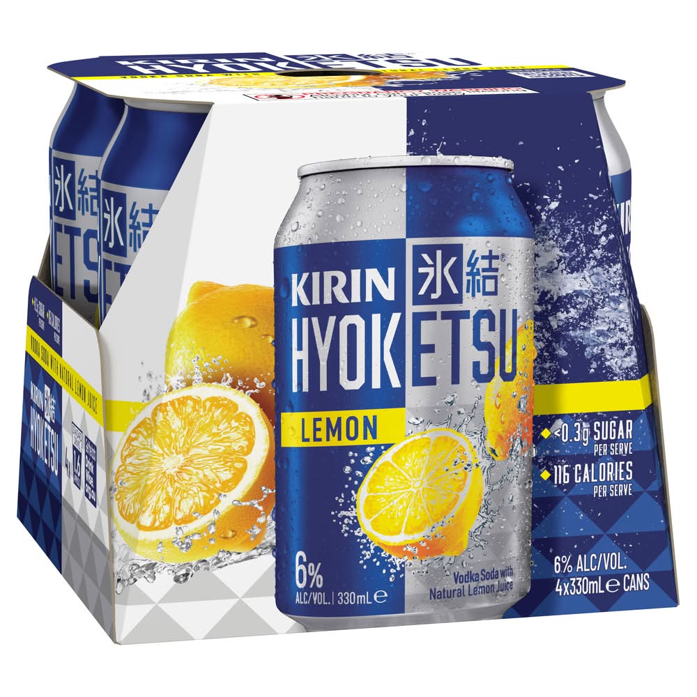 Kirin Hyoketsu Vodka Soda, Lemon (4 x 330mL)