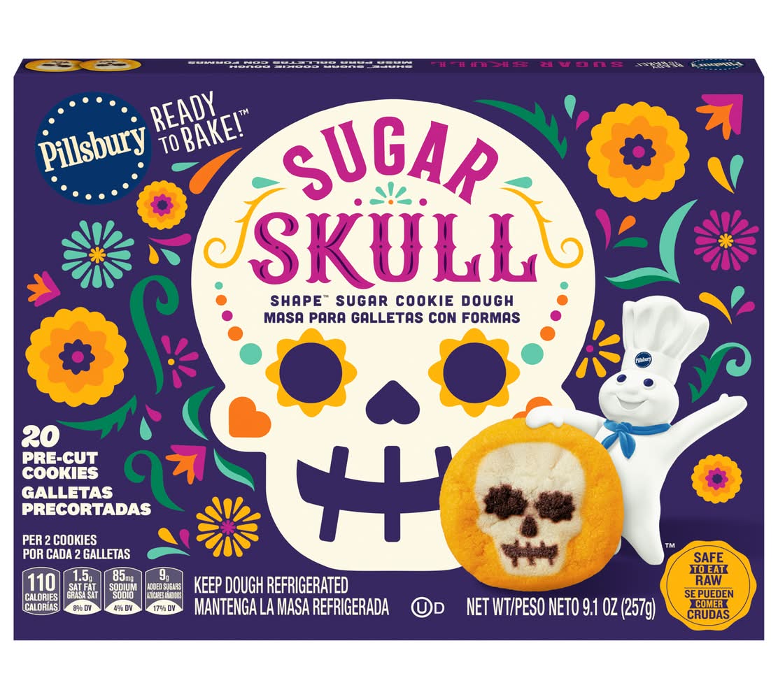 Pillsbury Ready To Bake! Skull Shape Sugar Cookie Dough (9.1 oz, 20 ct)