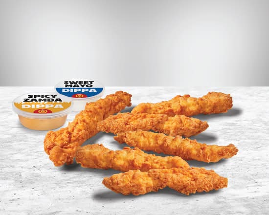 6 Chicken Fingers + 2 Dippas