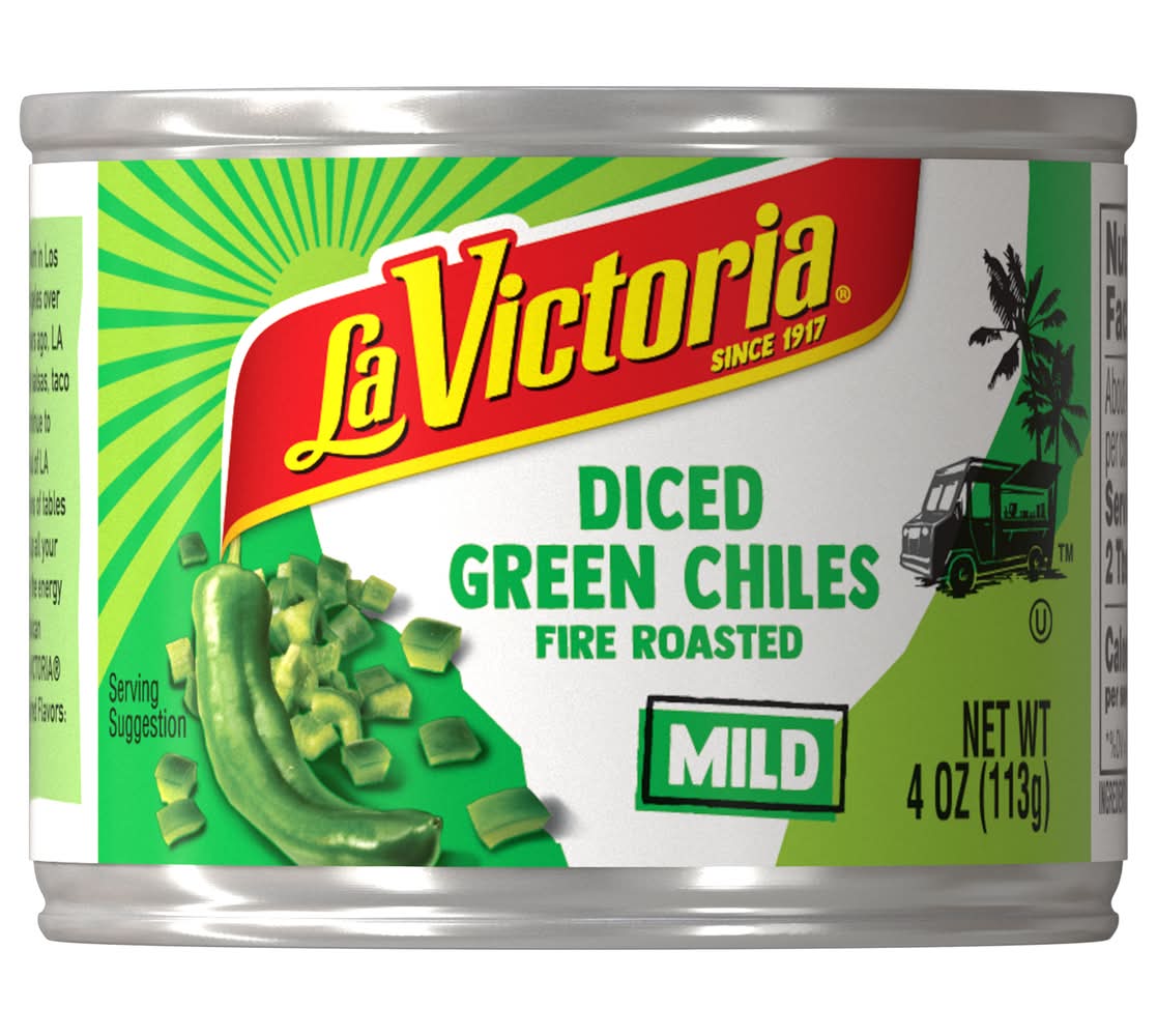 La Victoria Diced Fire Roasted Mild Green Chiles (2.2 lbs)