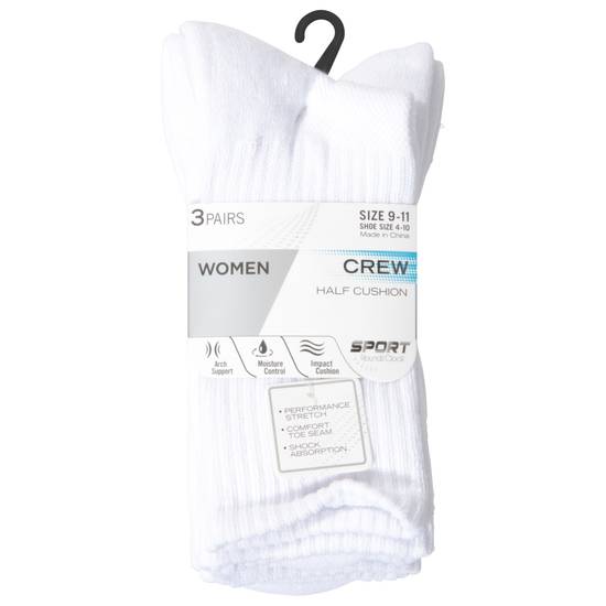 Round the Clock Half Cushion Size 9 To 11 Women Socks (3 ct)