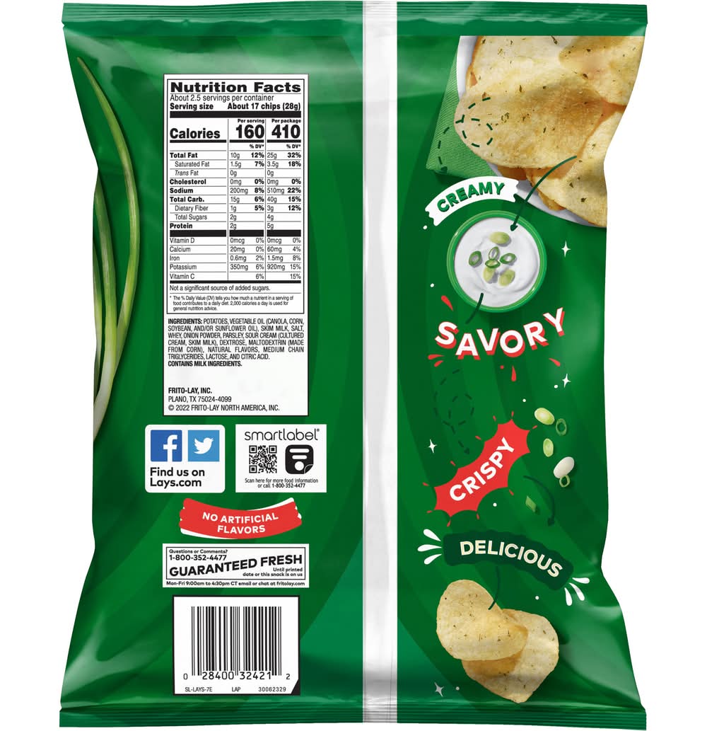 Lay's Potato Chips, Sour Cream & Onion (2.62 oz)